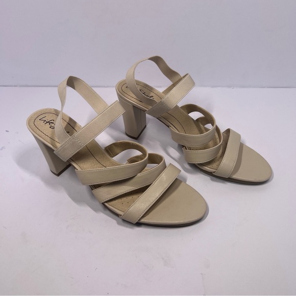 LifeStride Women's Artist Strappy Sandal Heeled Ivory Size 11M - Picture 1 of 9